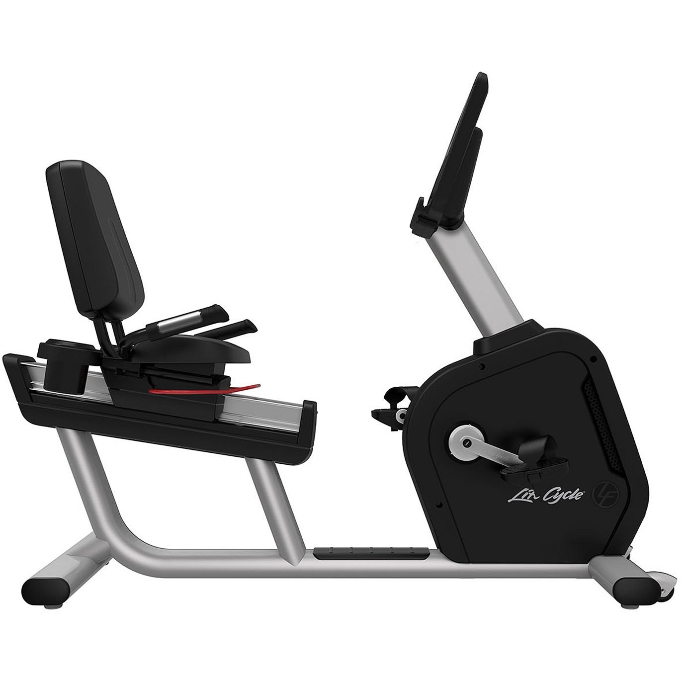 Life Fitness Aspire Recumbent Bike with SL Console Arctic Silver Base view 2