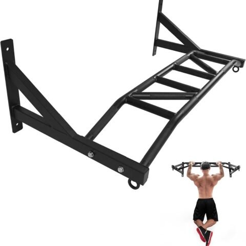 Body Strong Fitness Wall Mounted Pull Up Bar - Multi-Grip DG009