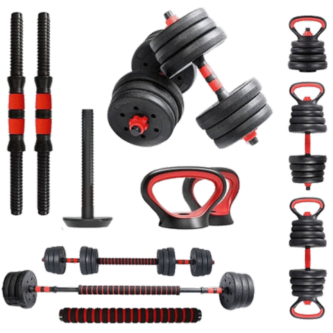PowerMax PDKS-20P Adjustable PVC Cement Kettlebell Dumbbell Set 20 kg