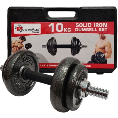 PowerMax PDS-10 Solid Iron Adjustable Dumbbell Set 10 kg with Non-Slip Grip