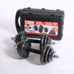 PowerMax PDS-20 Adjustable Metal Plates Dumbbell Set 20 kg with Rods