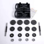 PowerMax PDS-20 Adjustable Metal Plates Dumbbell Set 20 kg with Rods