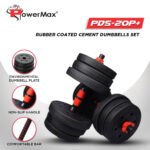 PowerMax PDS-20P+ Adjustable PVC Cement Dumbbell Set 20 kg