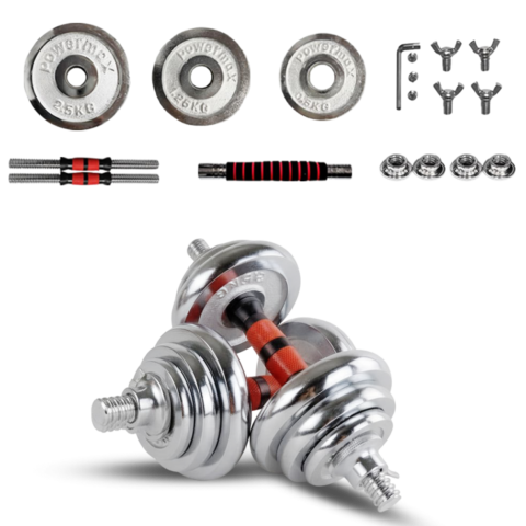 PowerMax PDS-30C Chrome Iron Dumbbell Set 30 kg