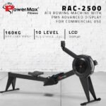 PowerMax RAC-2500 Commercial Air Rowing Machine with LCD Display
