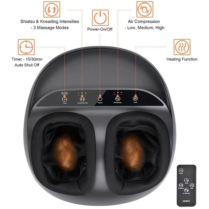 Renpho Foot Massager Shiatsu Premium FM059R BLACK RF-FM059R-BK view 2