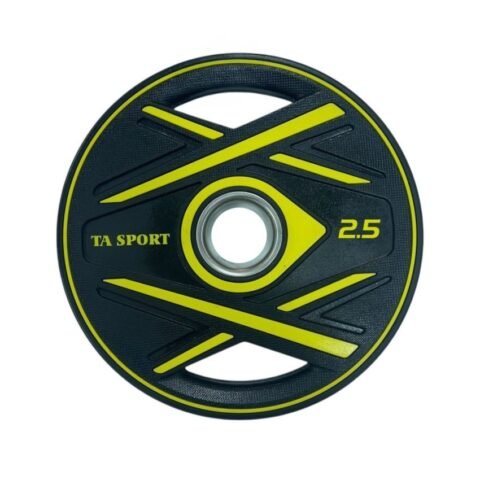TA Sport CPU-Coated Weight Plate with Stainless Steel Ring & Hand Grip